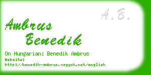 ambrus benedik business card